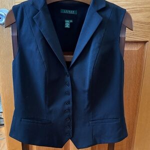 Lauren Ralph Lauren Black Wool Vest